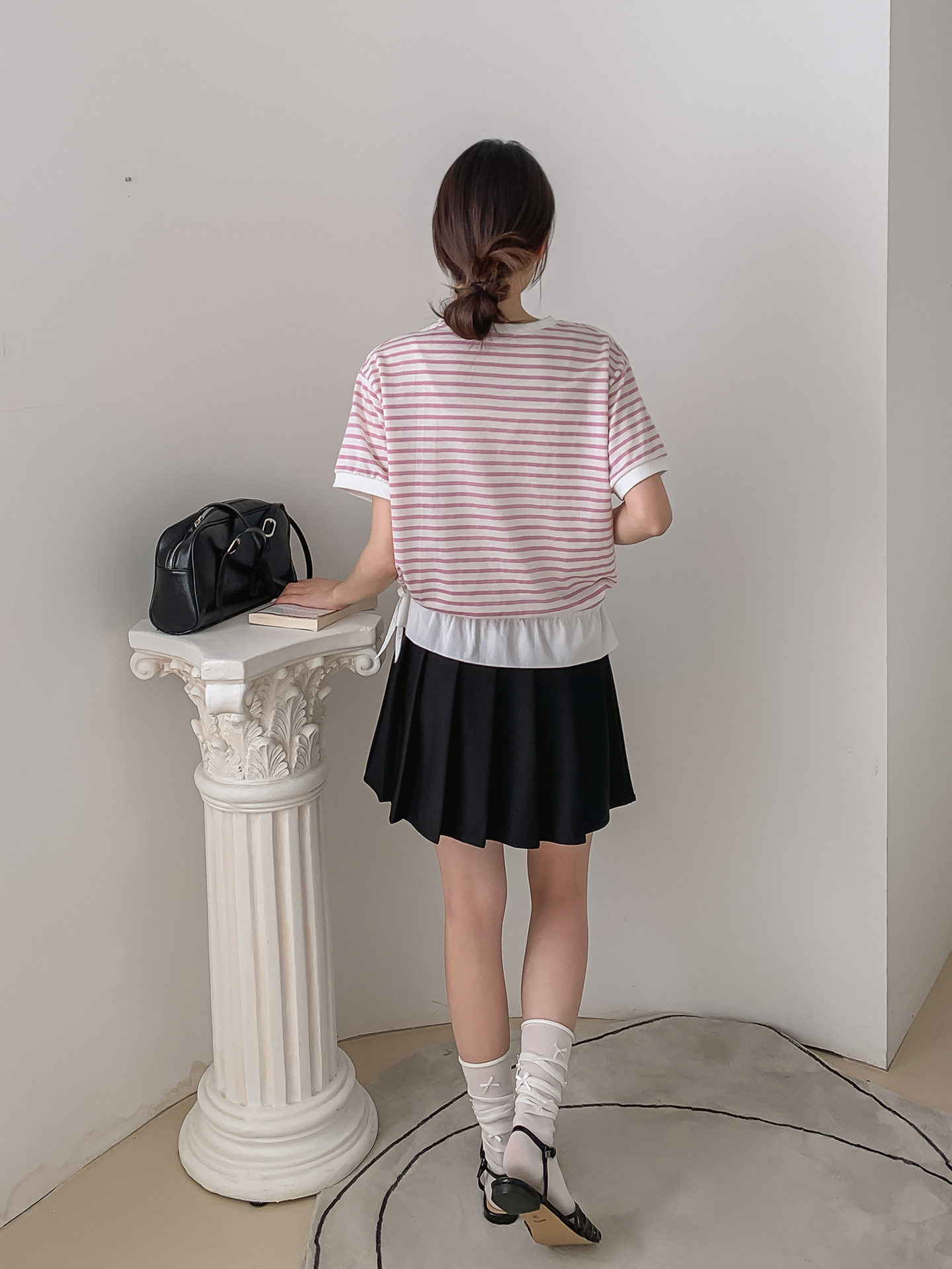 ラウンドネック半袖ボーダーTシャツ | 詳細画像4