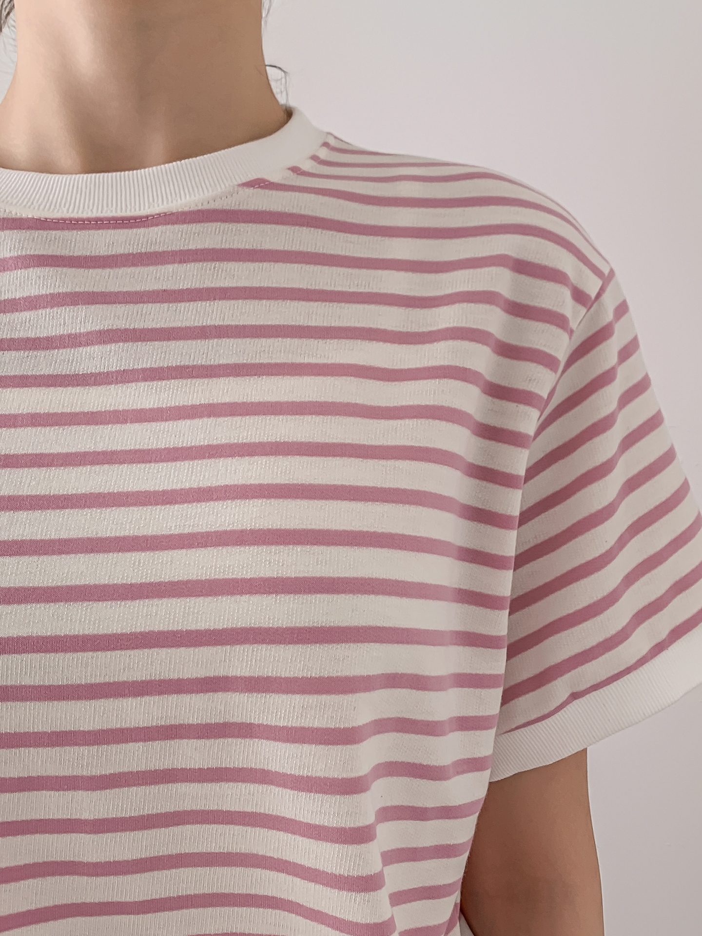 ラウンドネック半袖ボーダーTシャツ | 詳細画像6