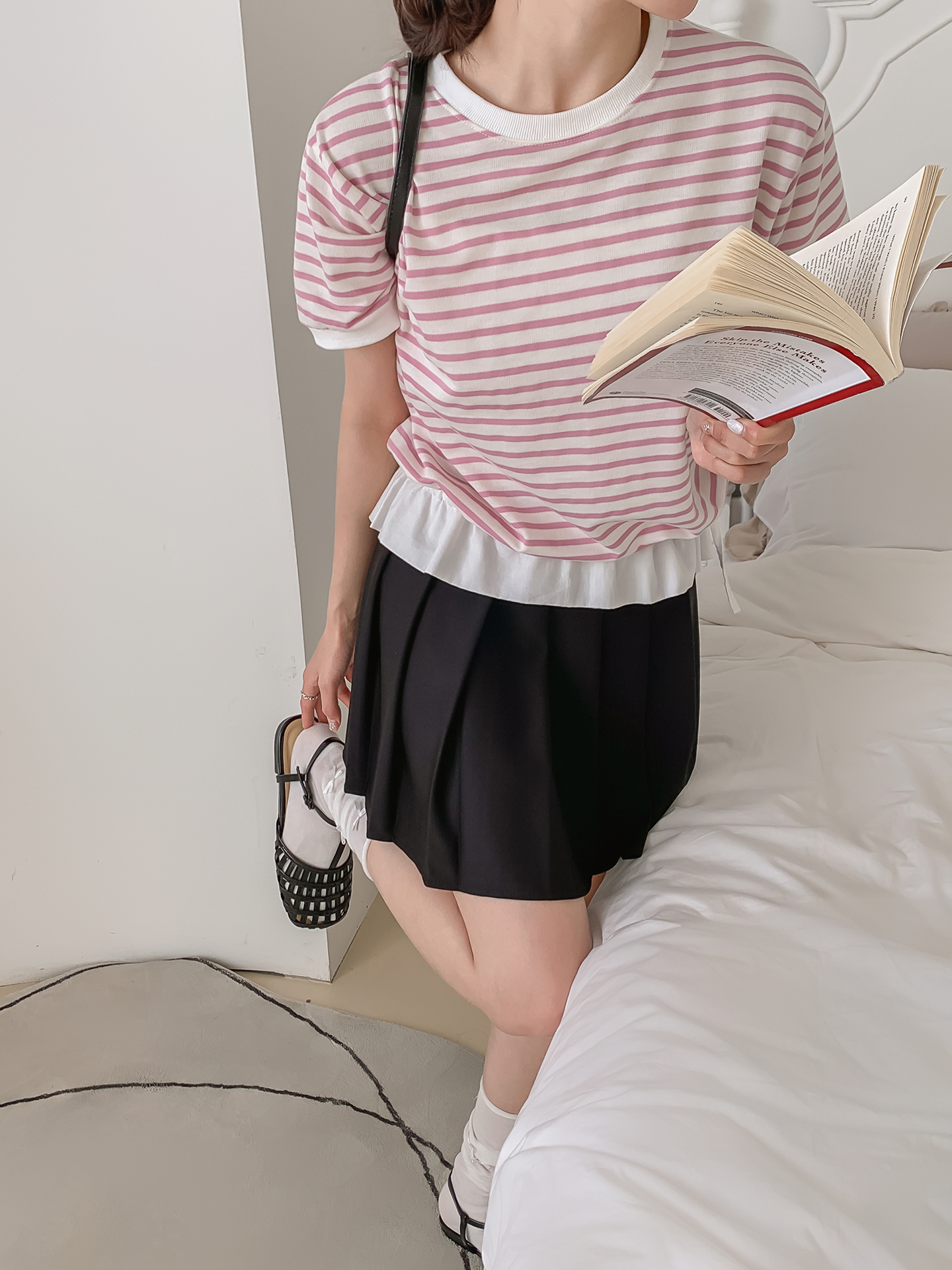 ラウンドネック半袖ボーダーTシャツ | 詳細画像11