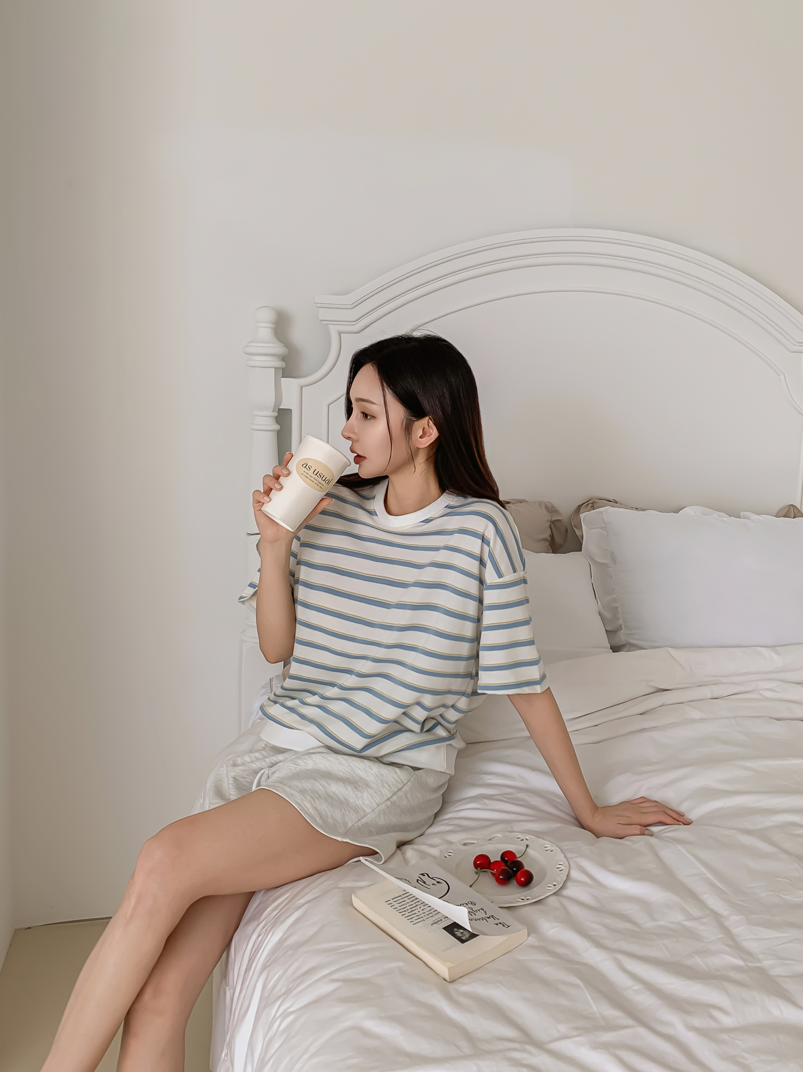 ラウンドネック半袖ボーダーTシャツ | 詳細画像18