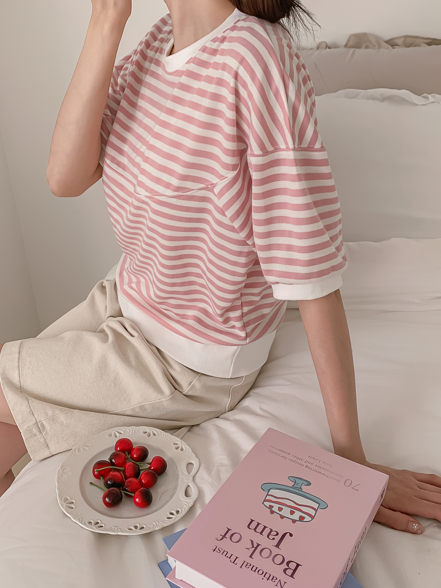 ラウンドネック半袖ボーダーTシャツ | 詳細画像8