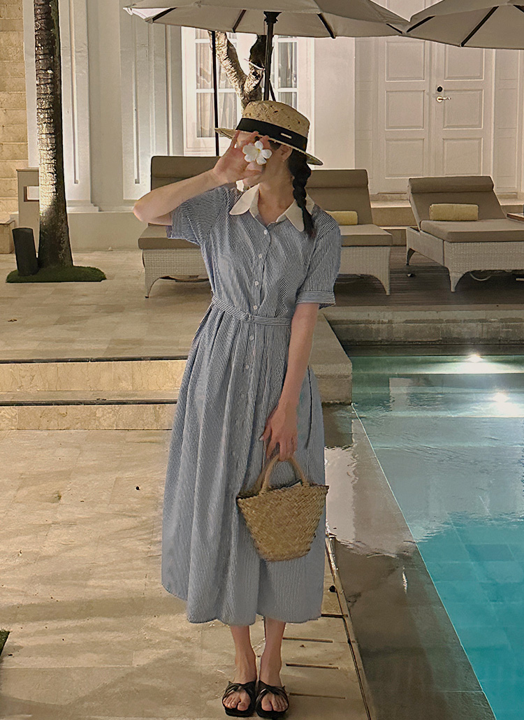 herlipto ワンピース　ストライプ Herlipto Striped Midi Dress ストライプワンピース - メルカリ