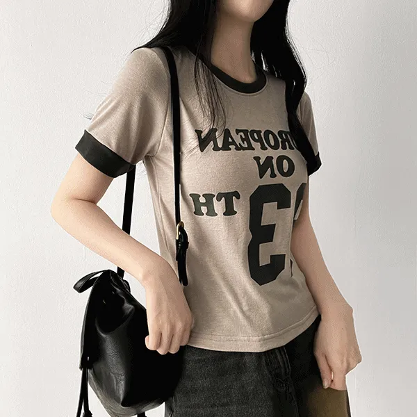 半袖ラウンドネックプリントTシャツ | hijjoo | 詳細画像1
