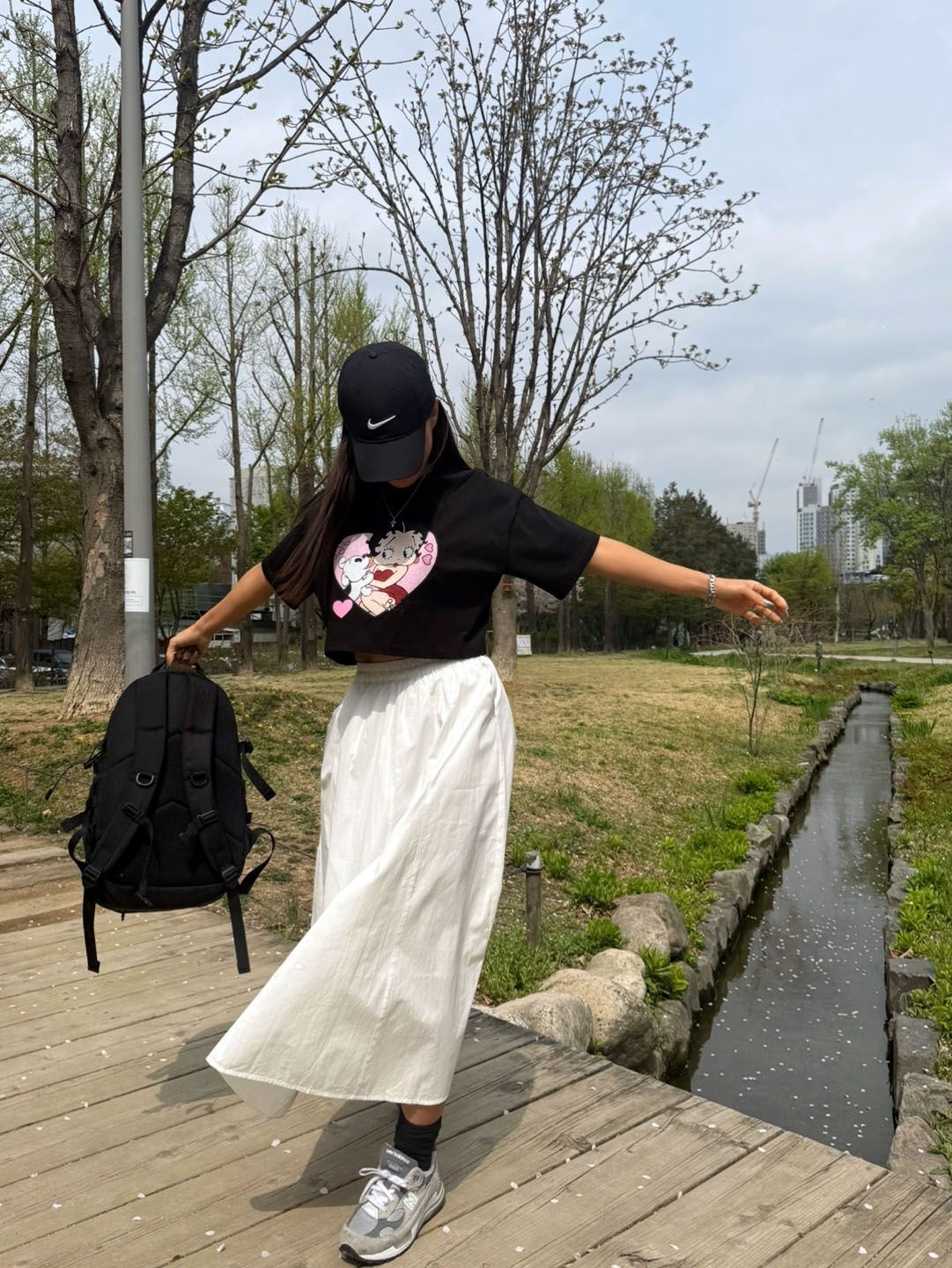 ウエストゴムロングAラインスカート | 詳細画像3
