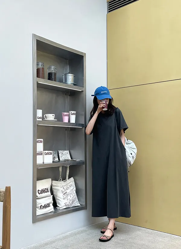 コットンロールアップスリットワンピース | crushj | 詳細画像1