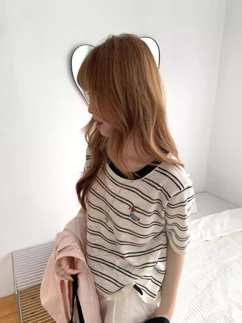ボタン半袖ボーダーTシャツ | 詳細画像2