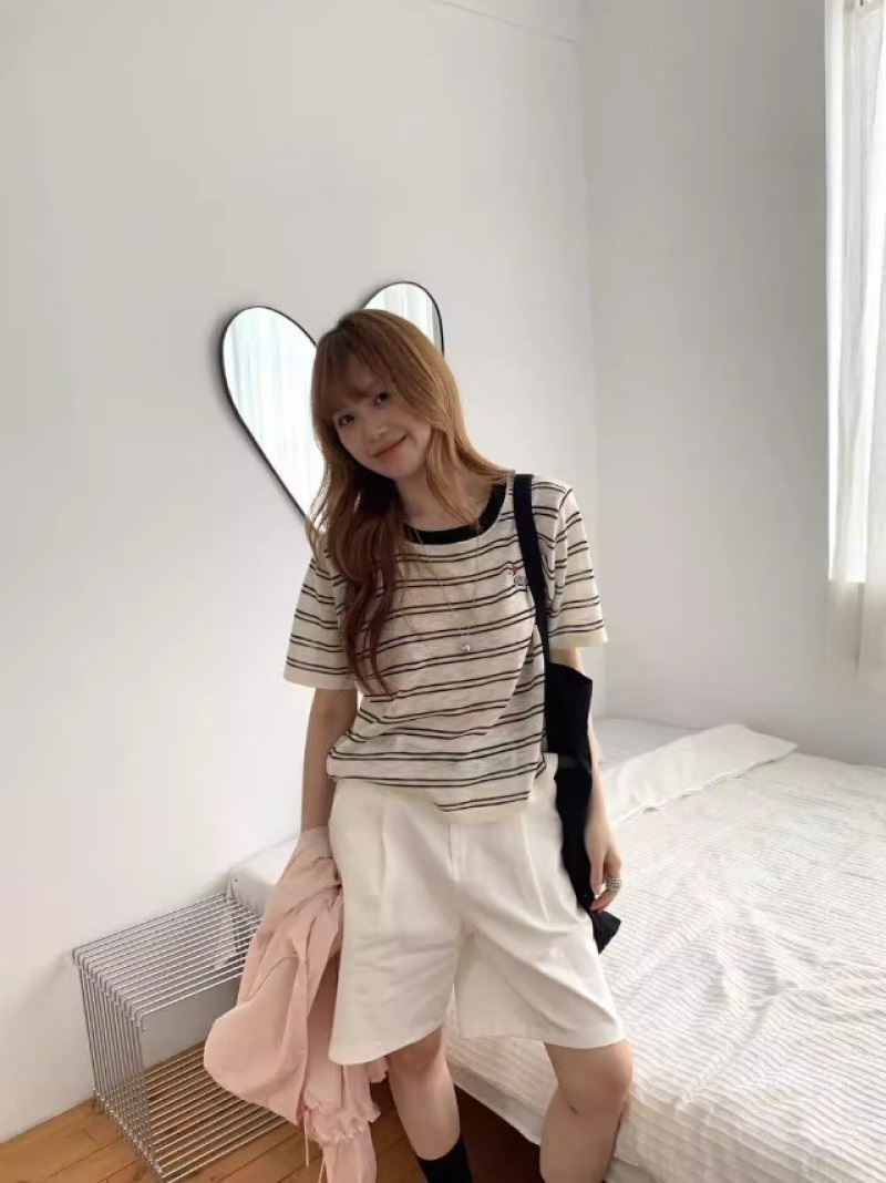 ボタン半袖ボーダーTシャツ | 詳細画像5
