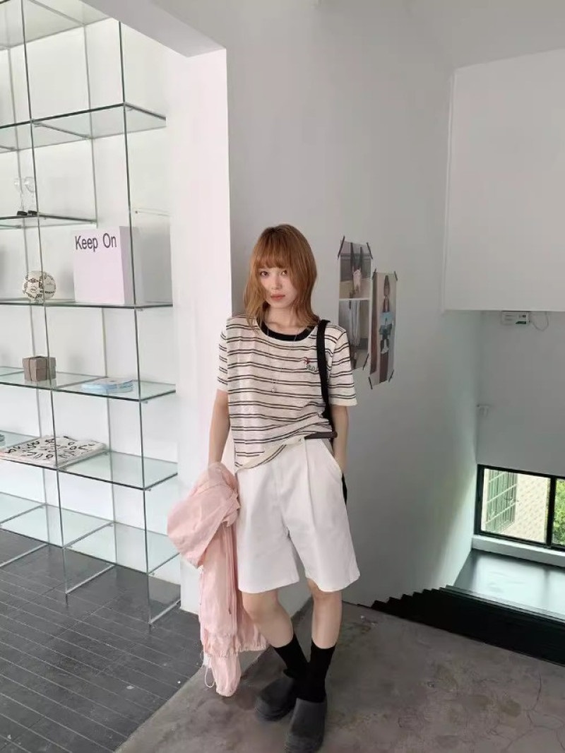 ボタン半袖ボーダーTシャツ | 詳細画像7