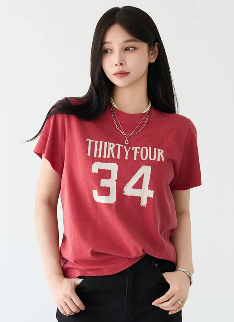 ラウンドネックプリントTシャツ | pippin | 詳細画像1