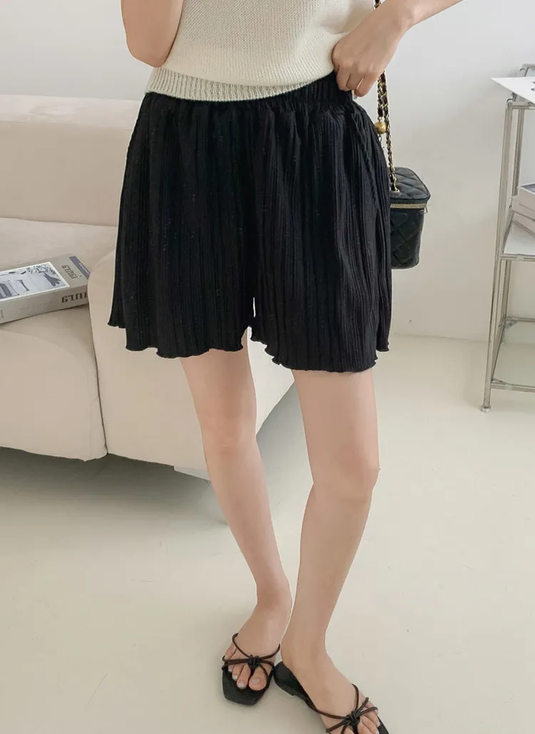 ウエストゴム花柄無地ショートパンツ | 詳細画像1