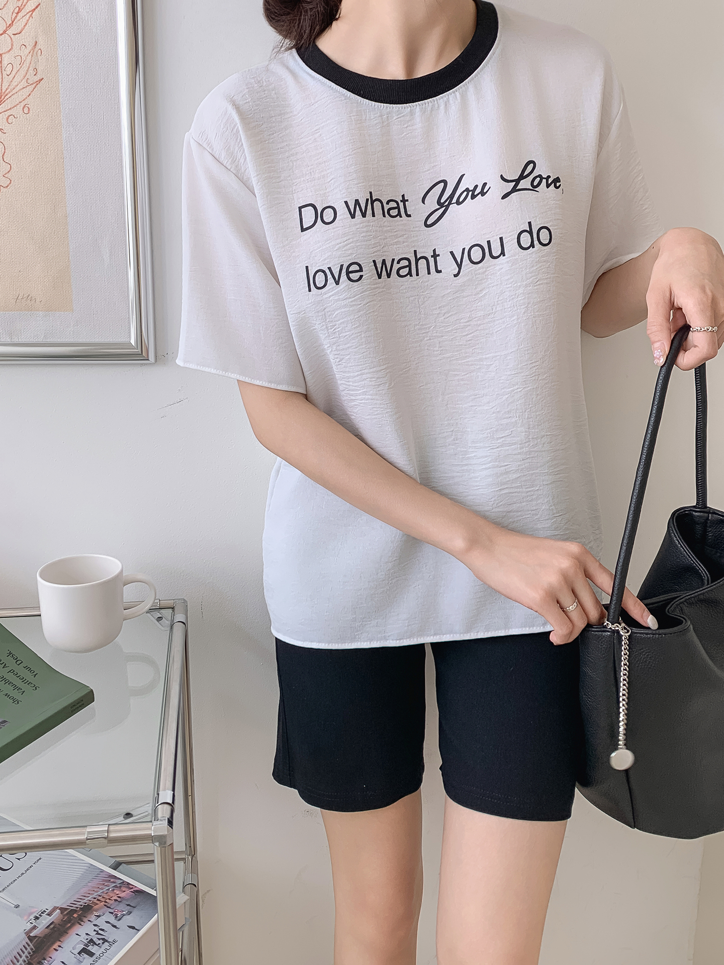 半袖レタリング配色Tシャツ | 詳細画像4
