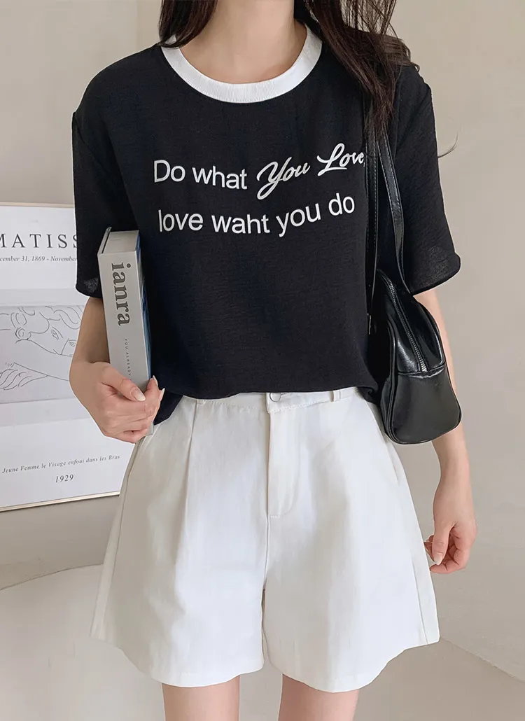 半袖レタリング配色Tシャツ | 詳細画像1