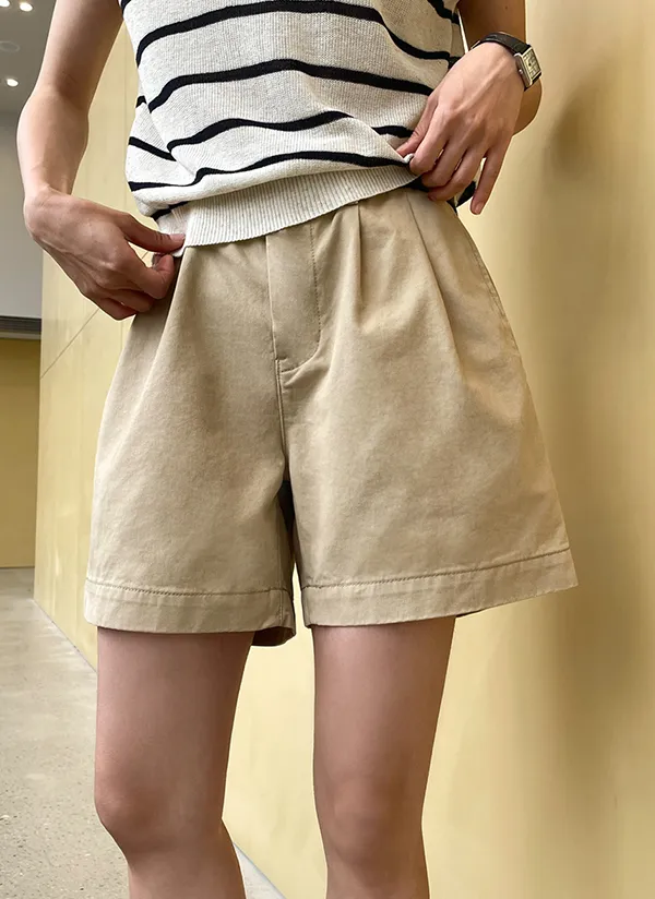 コットンツータックショートパンツ | crushj | 詳細画像1