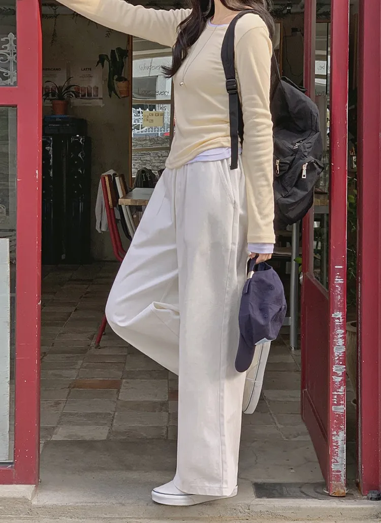 ウエストゴムワイド無地パンツ | hotping | 詳細画像1