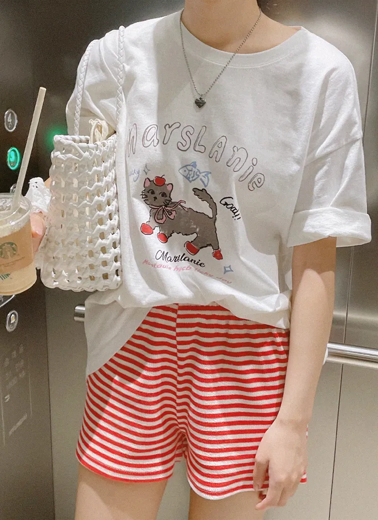 ボクシールーズプリントTシャツ | naturalmind | 詳細画像1