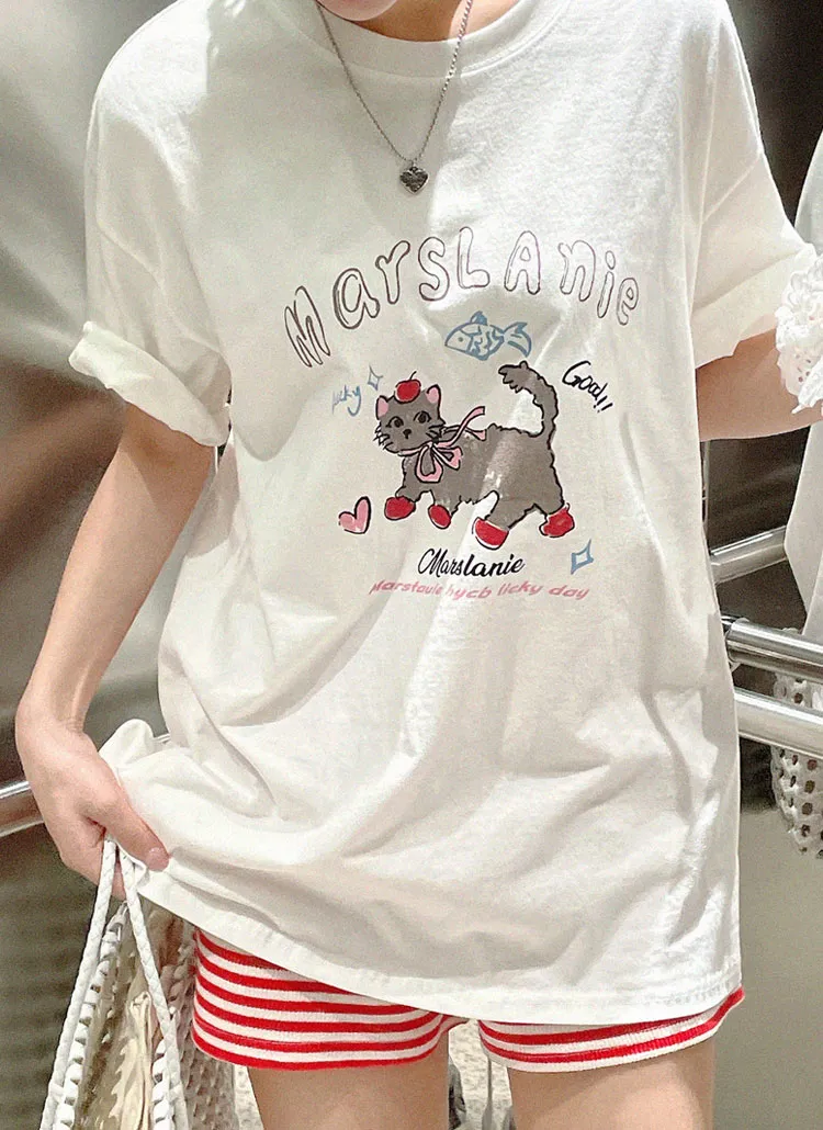 ボクシールーズプリントTシャツ | naturalmind | 詳細画像1