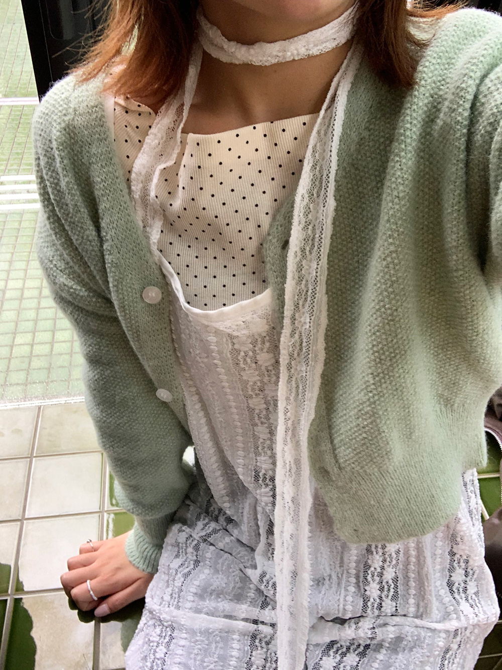 タイ付きシアーレースワンピース | 詳細画像3