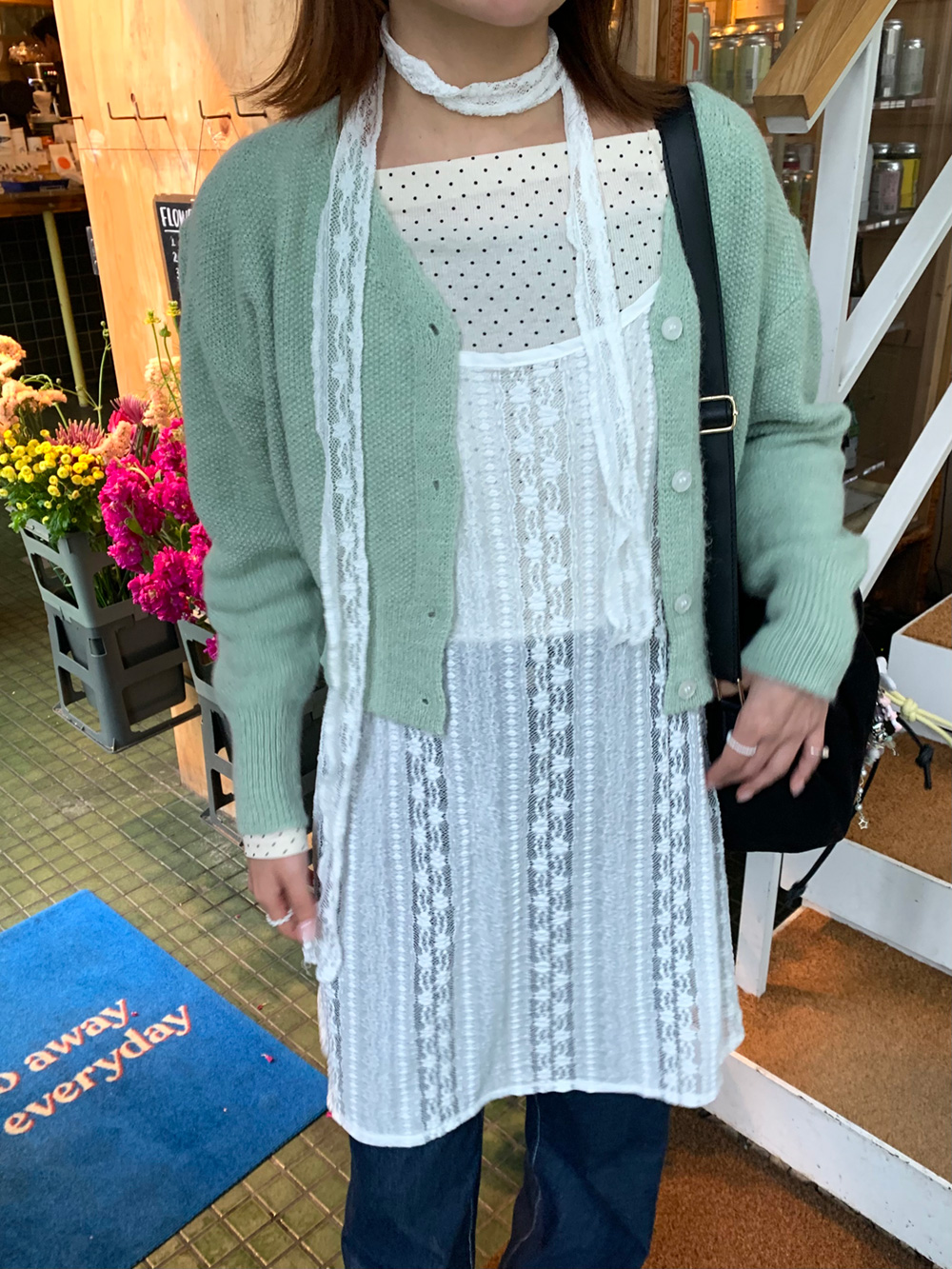 タイ付きシアーレースワンピース | 詳細画像5