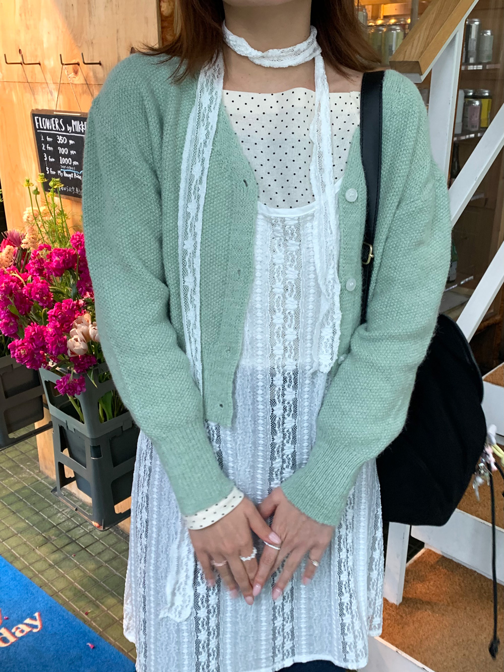 タイ付きシアーレースワンピース | 詳細画像8