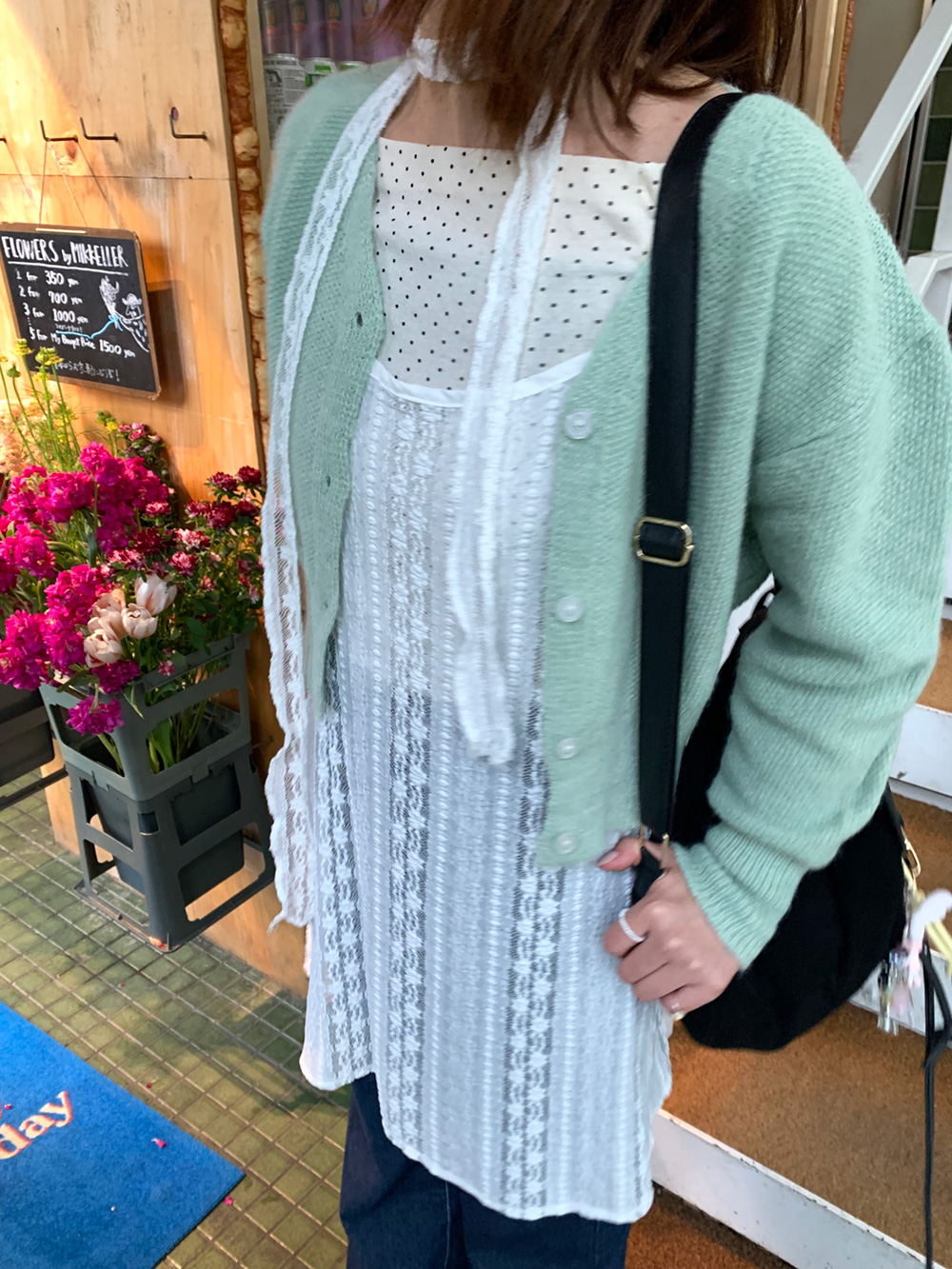 タイ付きシアーレースワンピース | 詳細画像9