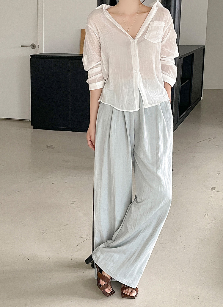 シースルーオーバーサイズ長袖シャツ | レディースファッション