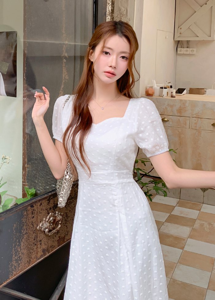 新品タグ付き　トリーバーチ　パフスリーブワンピース　アイボリー　コットン　2 1915510_25186712_k3.jpg