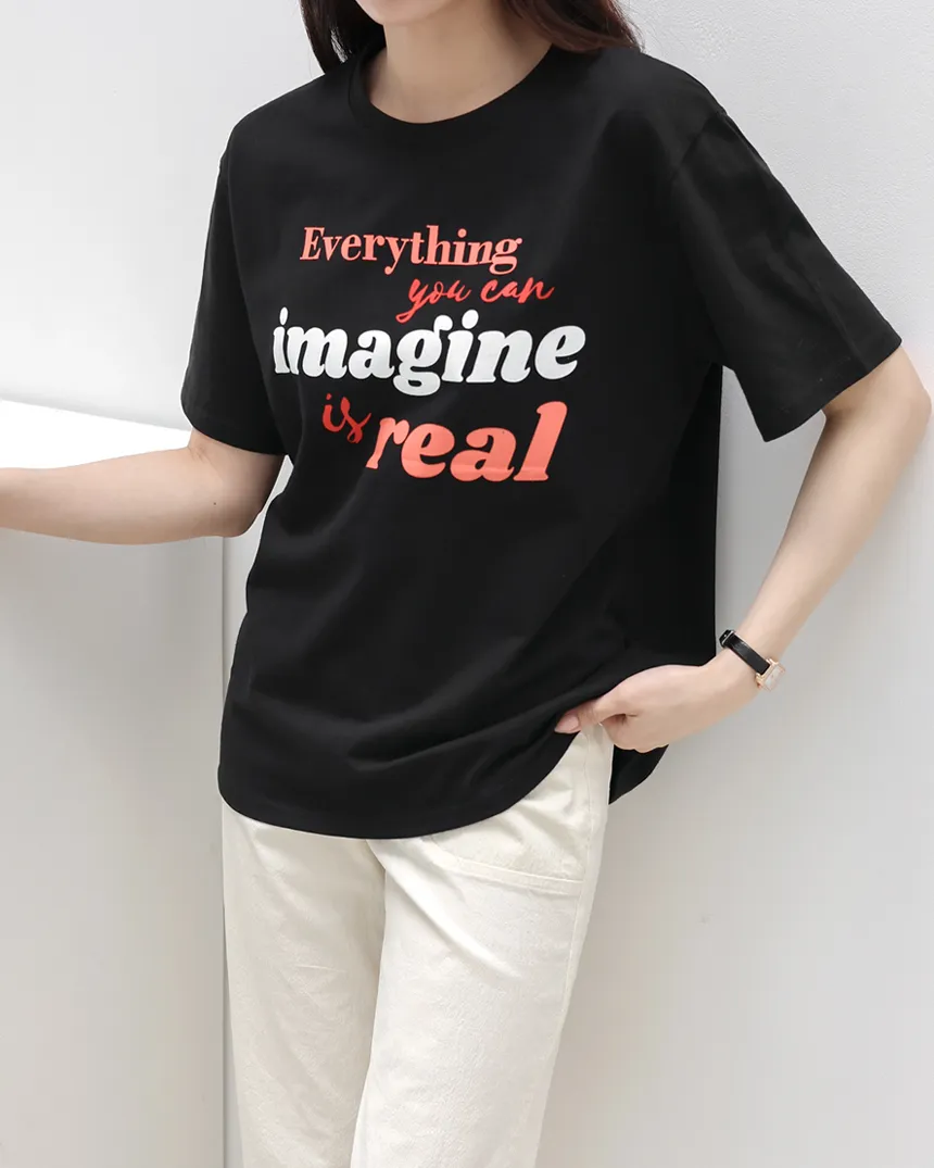 ラウンドネック半袖レタリングTシャツ | MONO AT.D | 詳細画像1