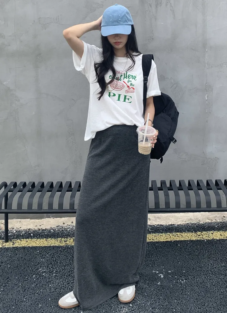 ウエストゴムロングAラインスカート | 詳細画像1
