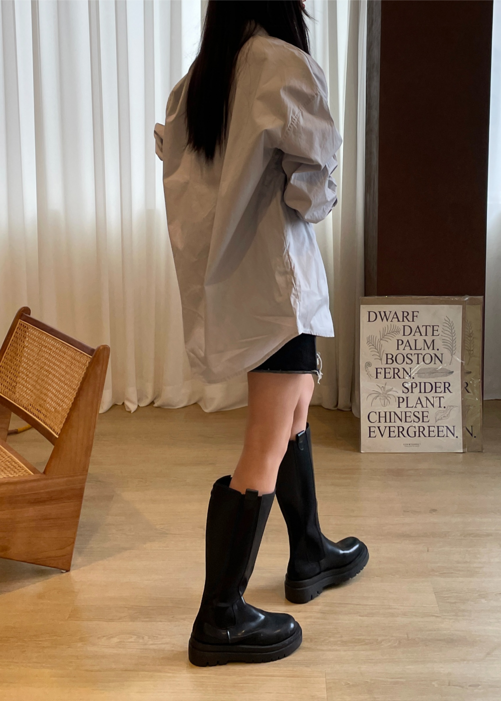 コットンオーバーサイズ長袖シャツ | 詳細画像7