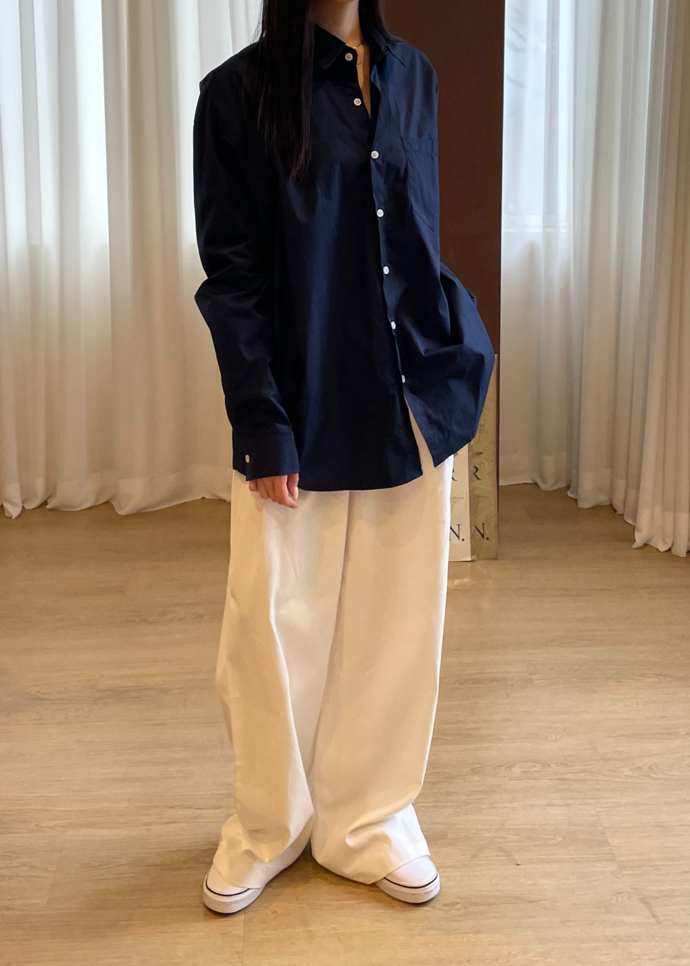 コットンオーバーサイズ長袖シャツ | 詳細画像9