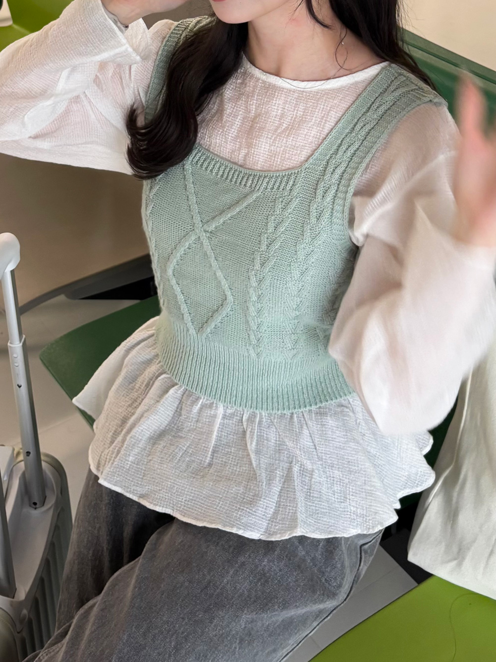 シアーリボンペプラムブラウス | 詳細画像4