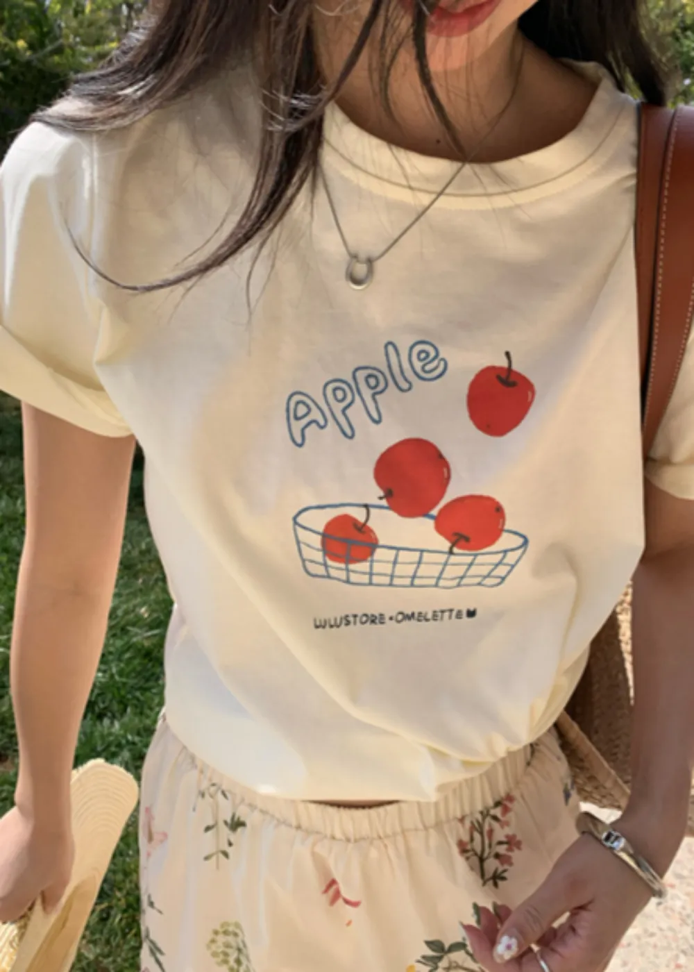 ラウンドネック半袖プリントTシャツ | 詳細画像1