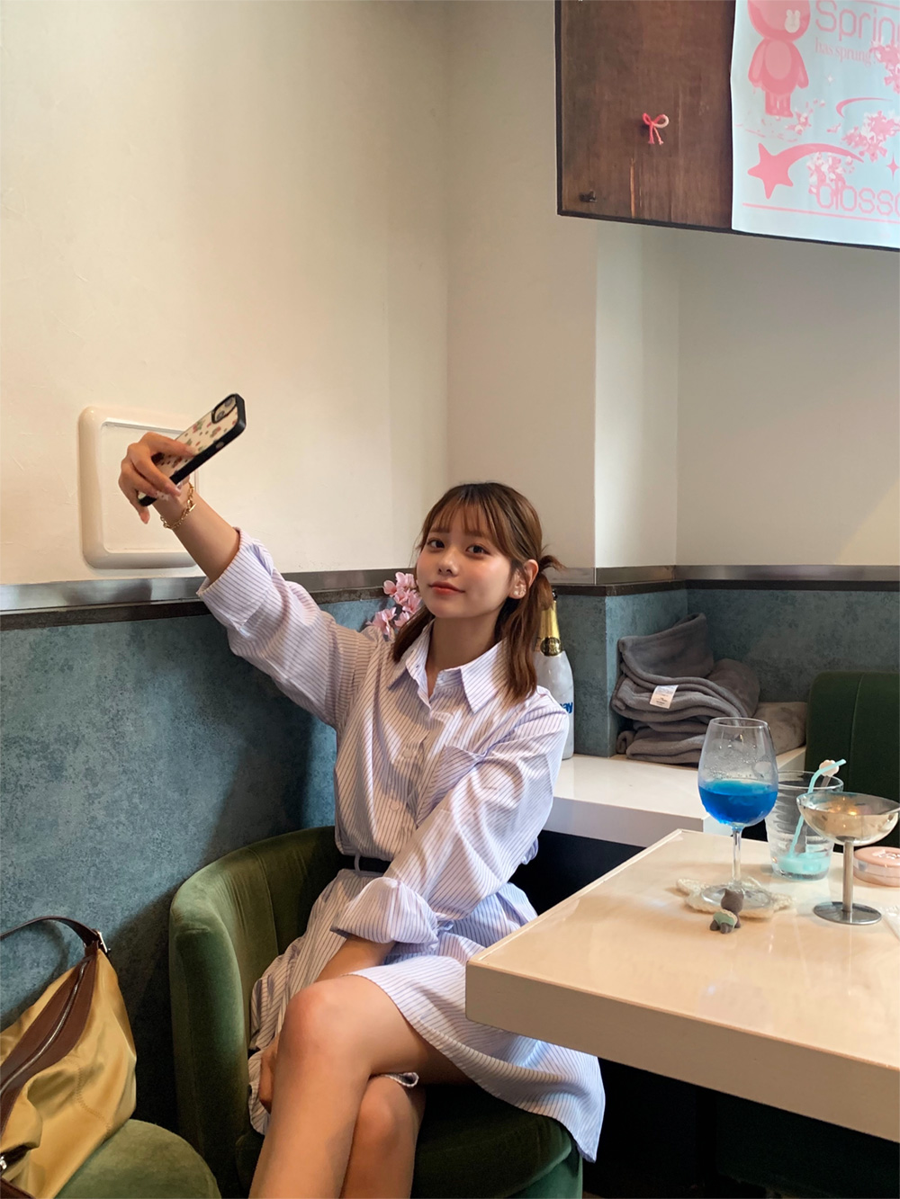 ベルト付きストライプシャツワンピース | 詳細画像9