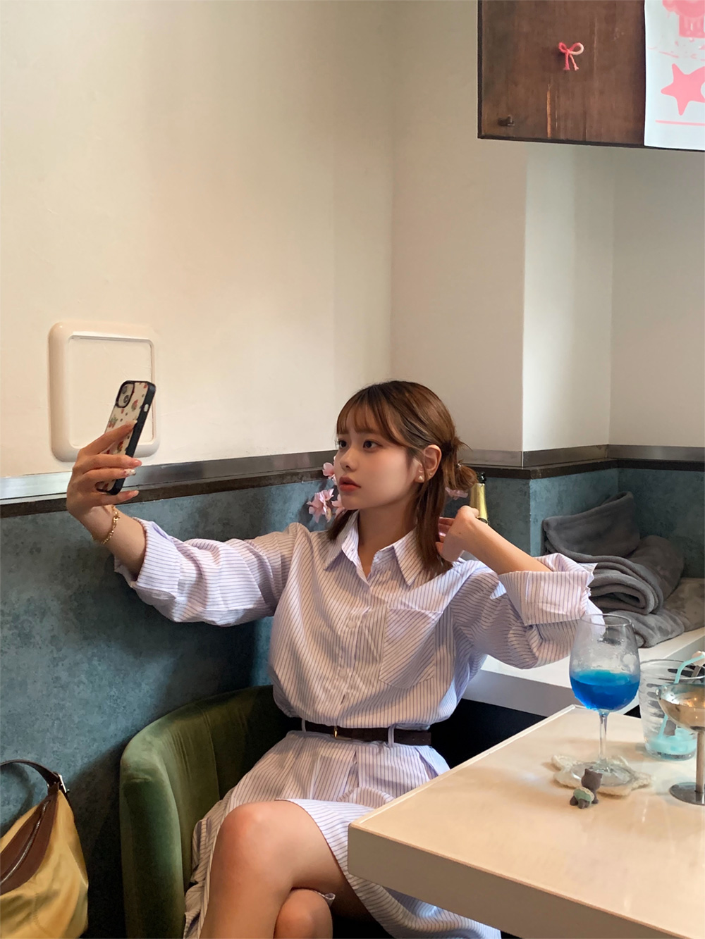 ベルト付きストライプシャツワンピース | 詳細画像10