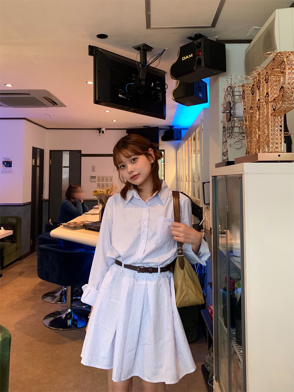 ベルト付きストライプシャツワンピース | 詳細画像12