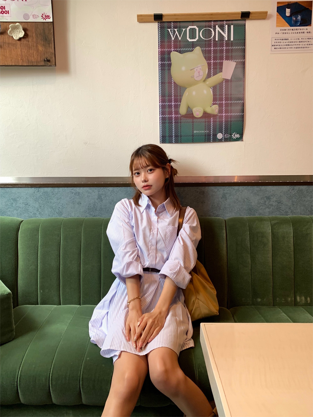 ベルト付きストライプシャツワンピース | 詳細画像13