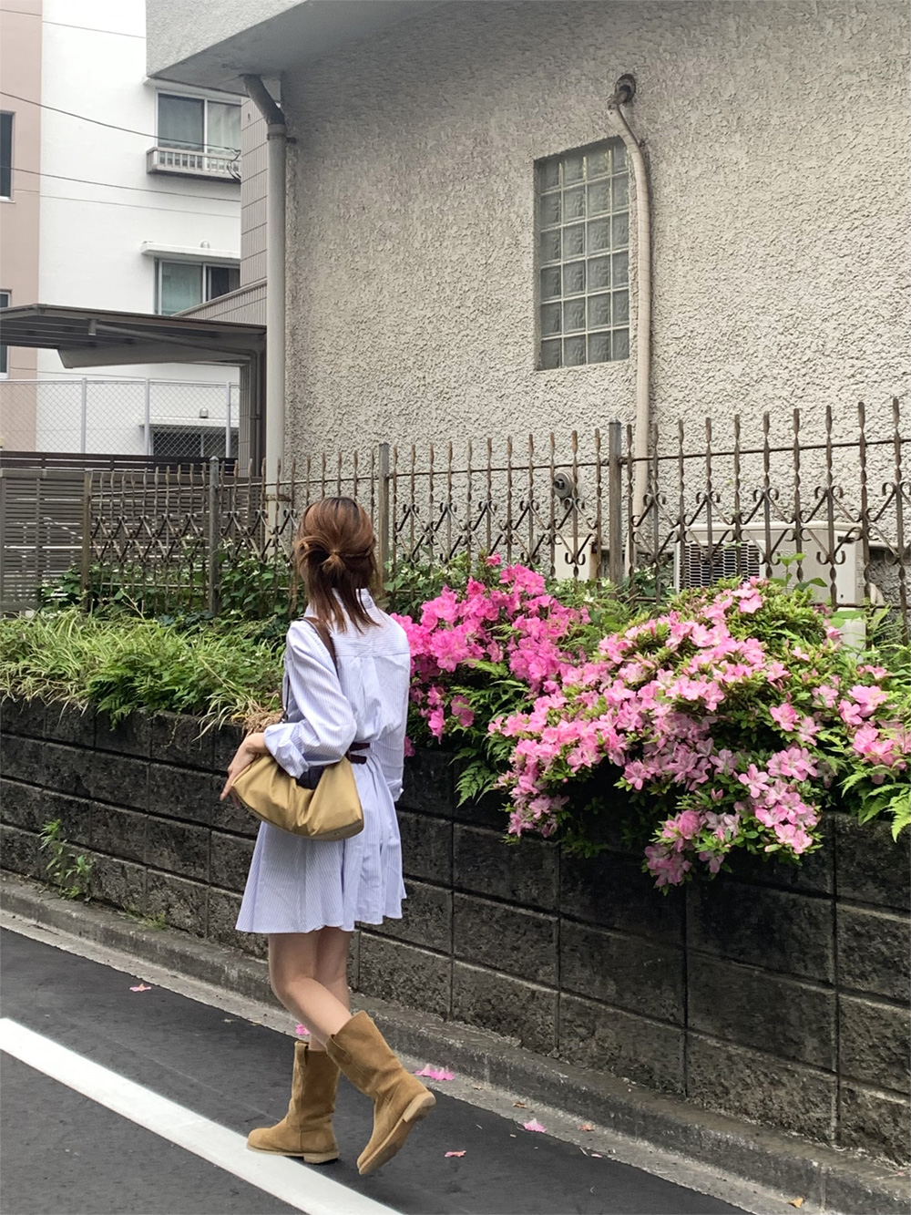 ベルト付きストライプシャツワンピース | 詳細画像14