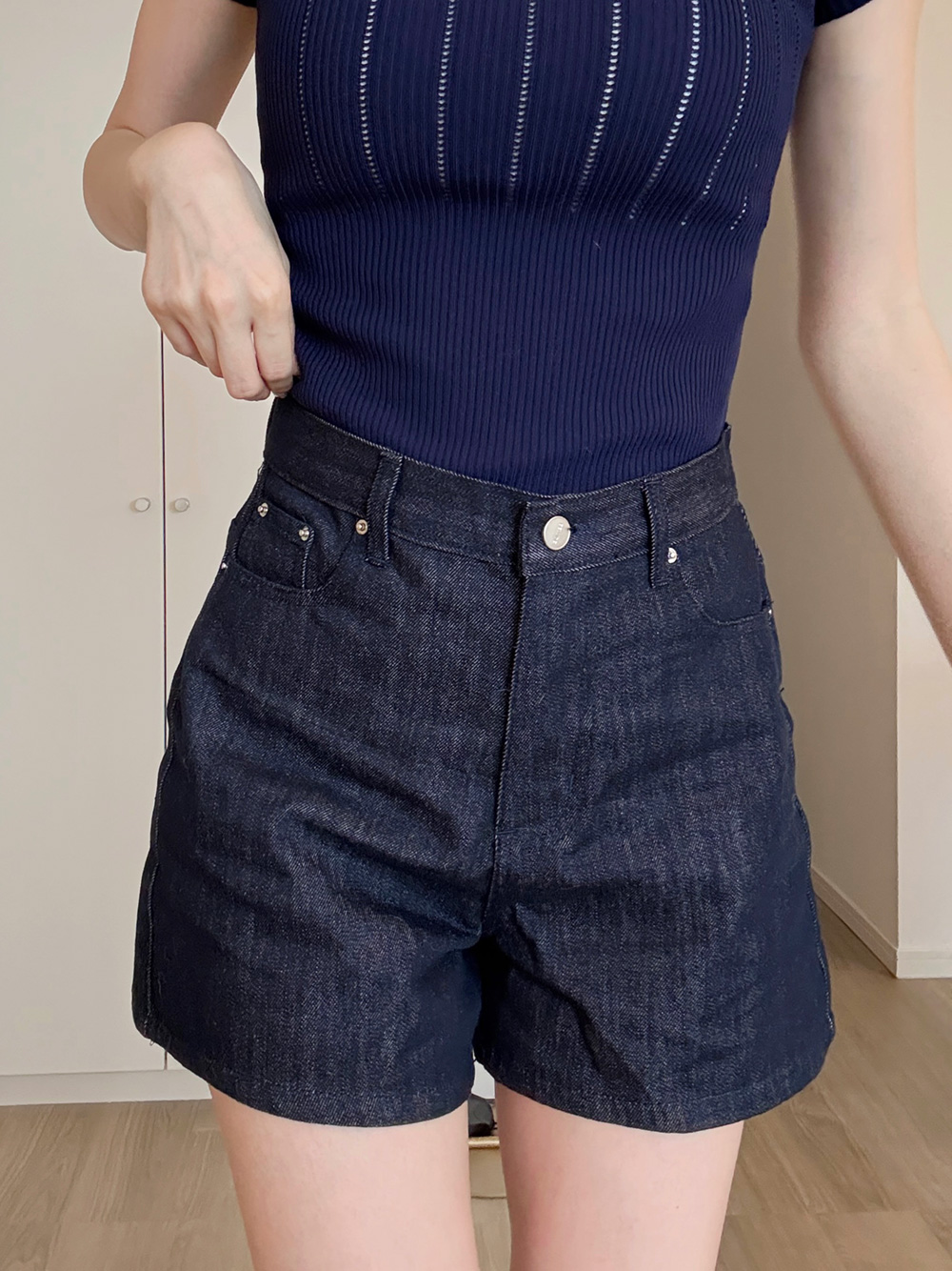 ハイウエストデニムショートパンツ | 詳細画像2