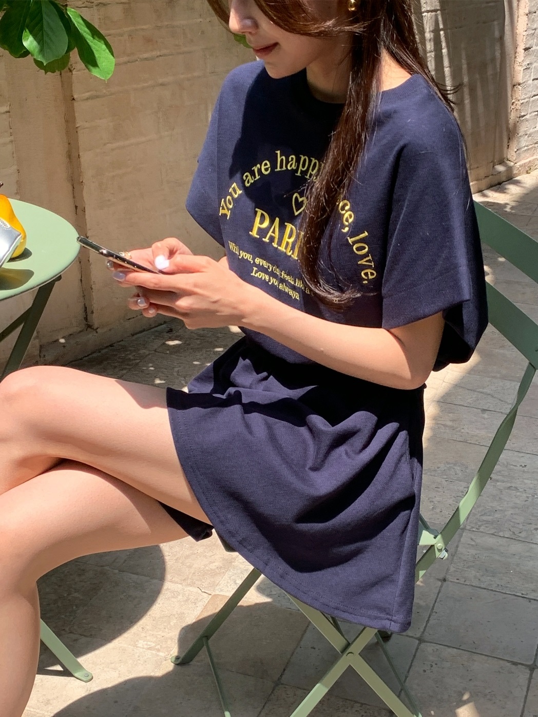 ウエストゴムドルマン半袖レタリングセットアップTシャツショートパンツ | 詳細画像6