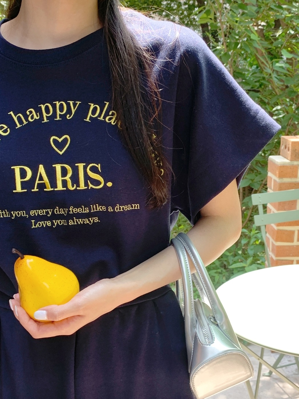 ウエストゴムドルマン半袖レタリングセットアップTシャツショートパンツ | 詳細画像9