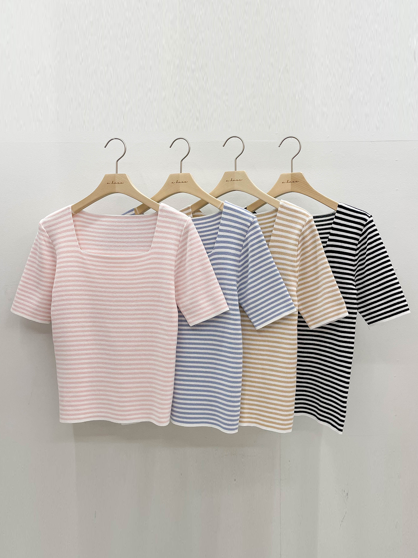 ニットスクエアネックスリム半袖ボーダーTシャツ | 詳細画像19