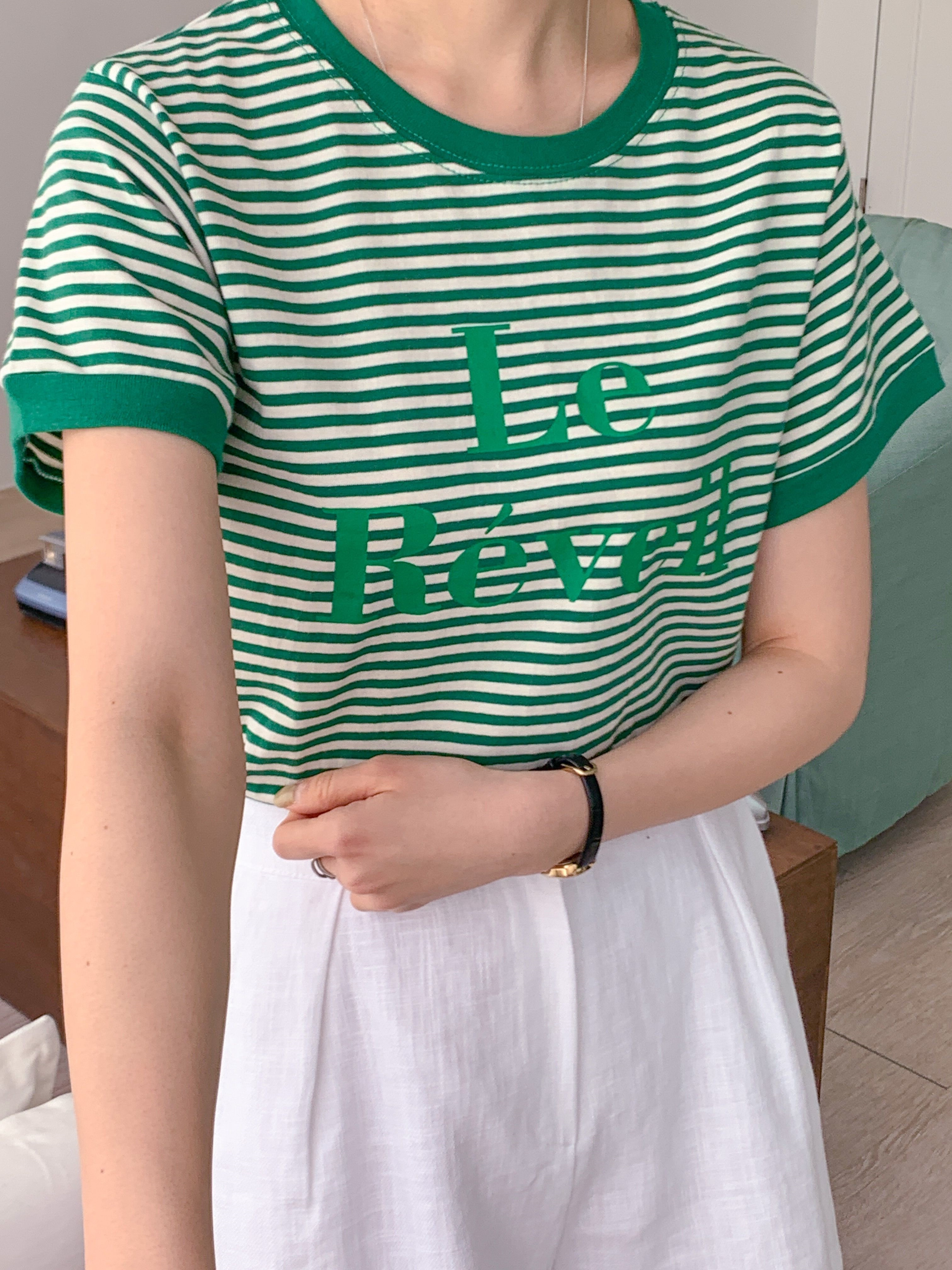 ラウンドネック半袖ボーダーTシャツ | 詳細画像3