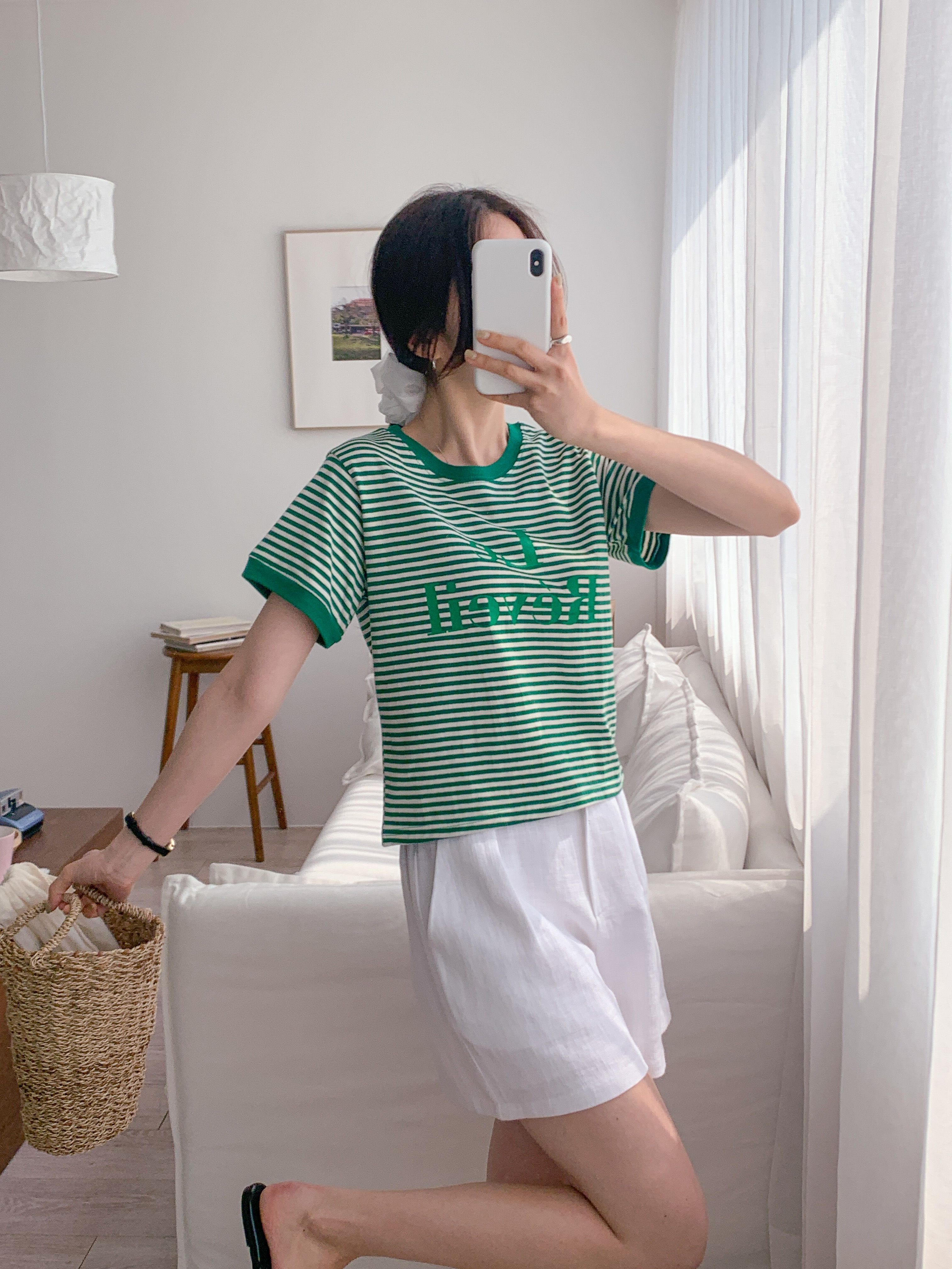 ラウンドネック半袖ボーダーTシャツ | 詳細画像5