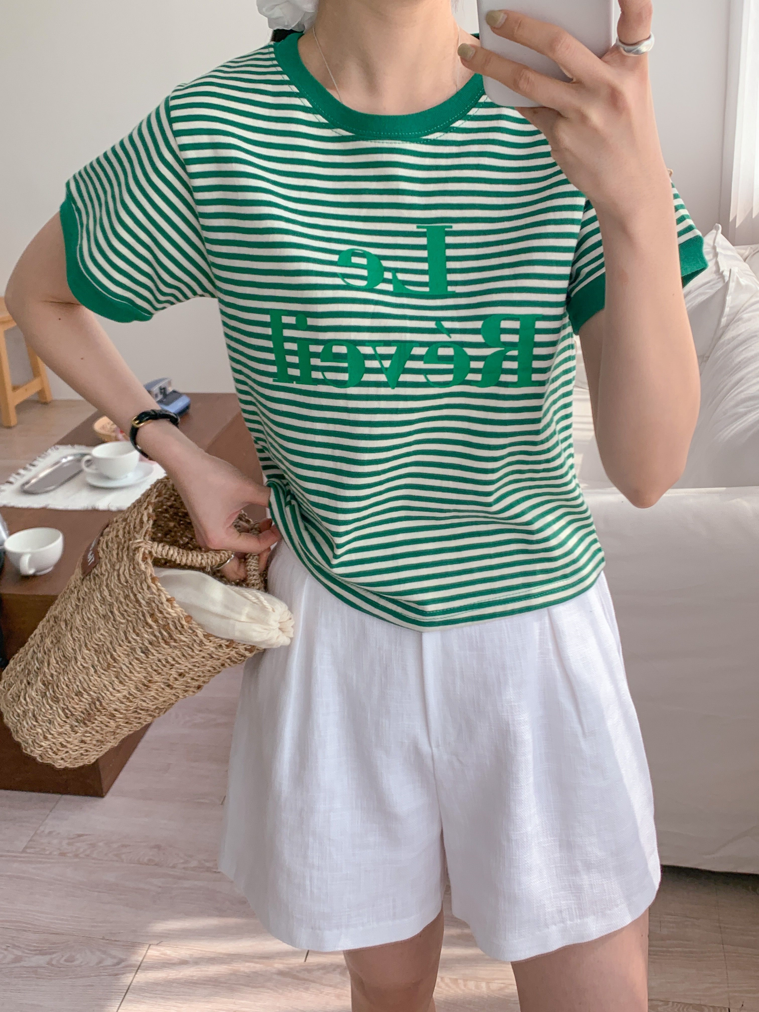 ラウンドネック半袖ボーダーTシャツ | 詳細画像13
