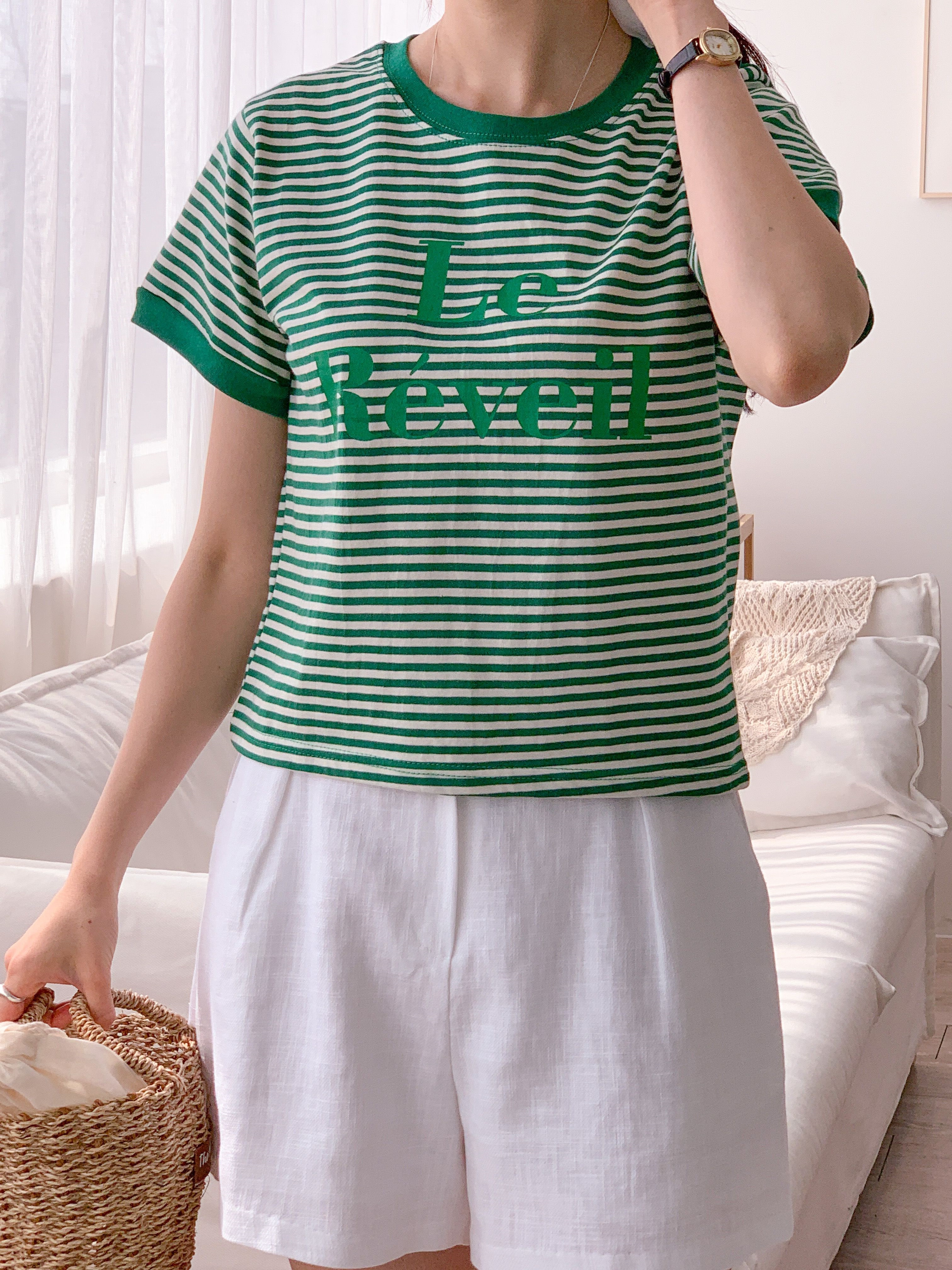 ラウンドネック半袖ボーダーTシャツ | 詳細画像14