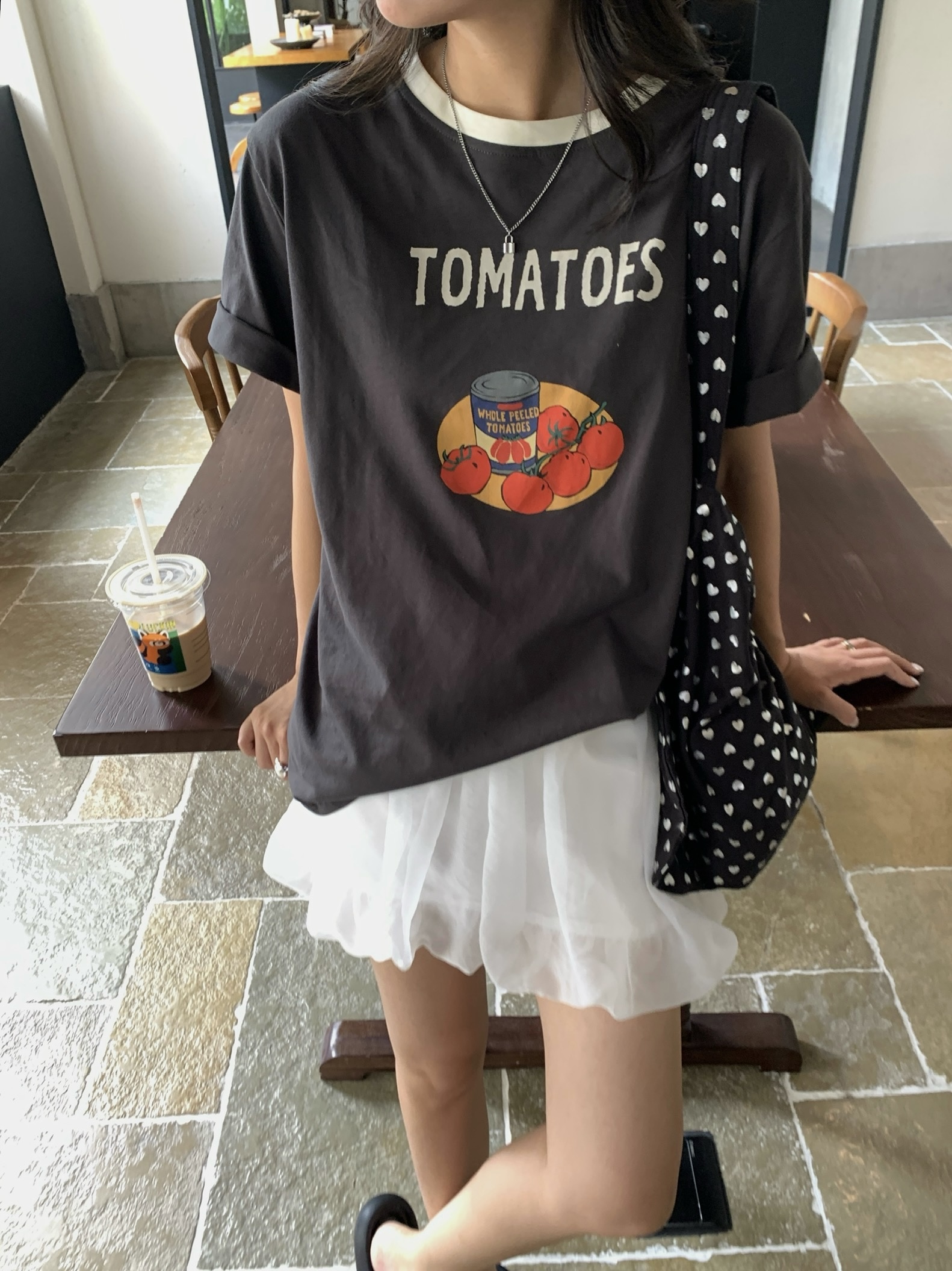 配色ルーズ半袖プリントTシャツ | 詳細画像11