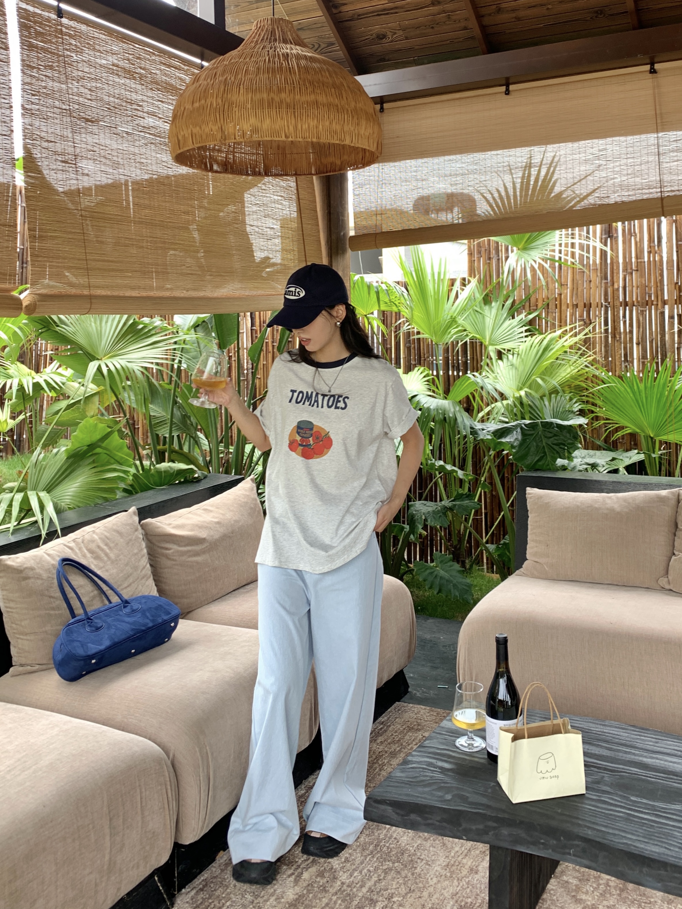 配色ルーズ半袖プリントTシャツ | 詳細画像8