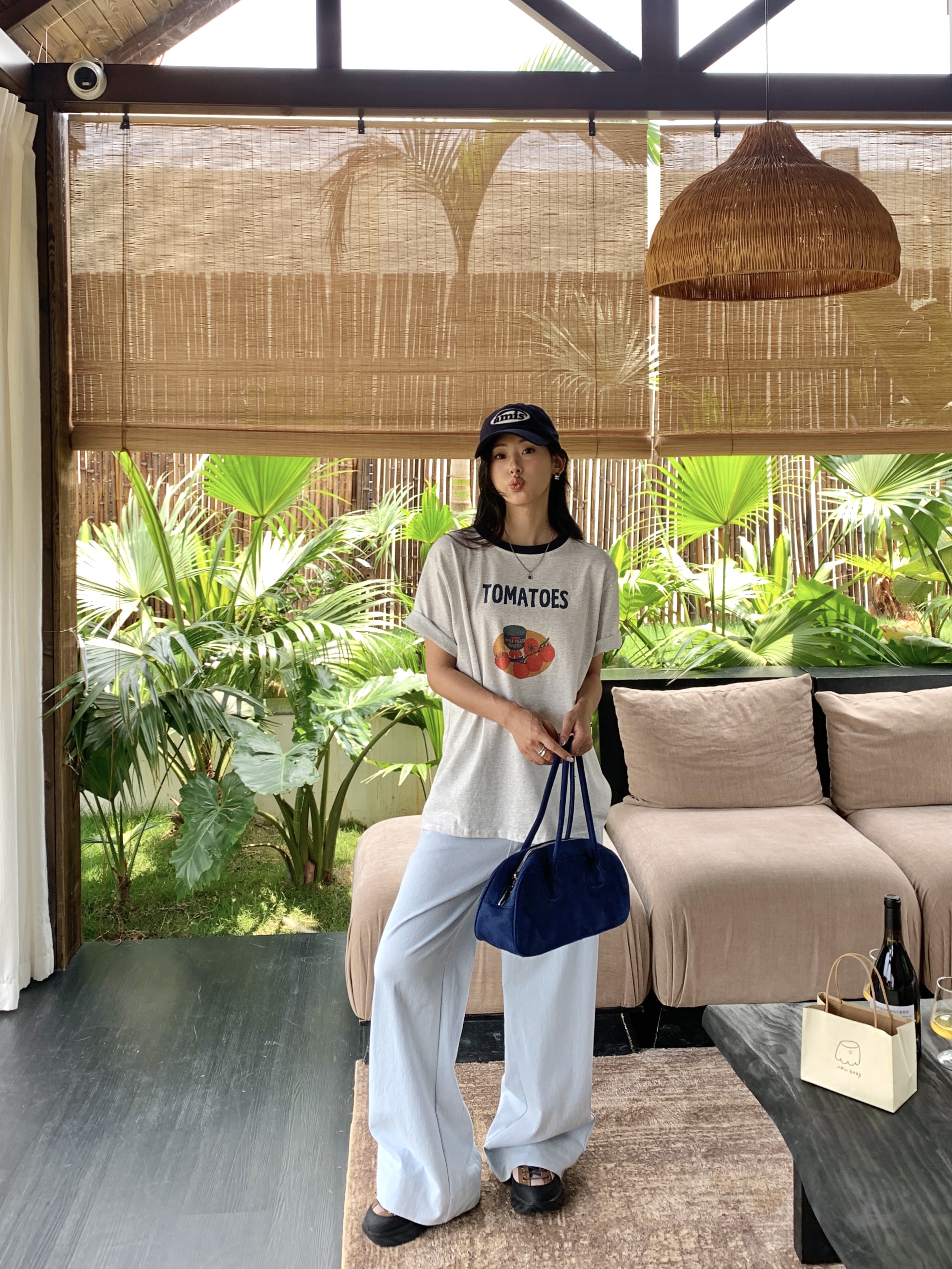 配色ルーズ半袖プリントTシャツ | 詳細画像7