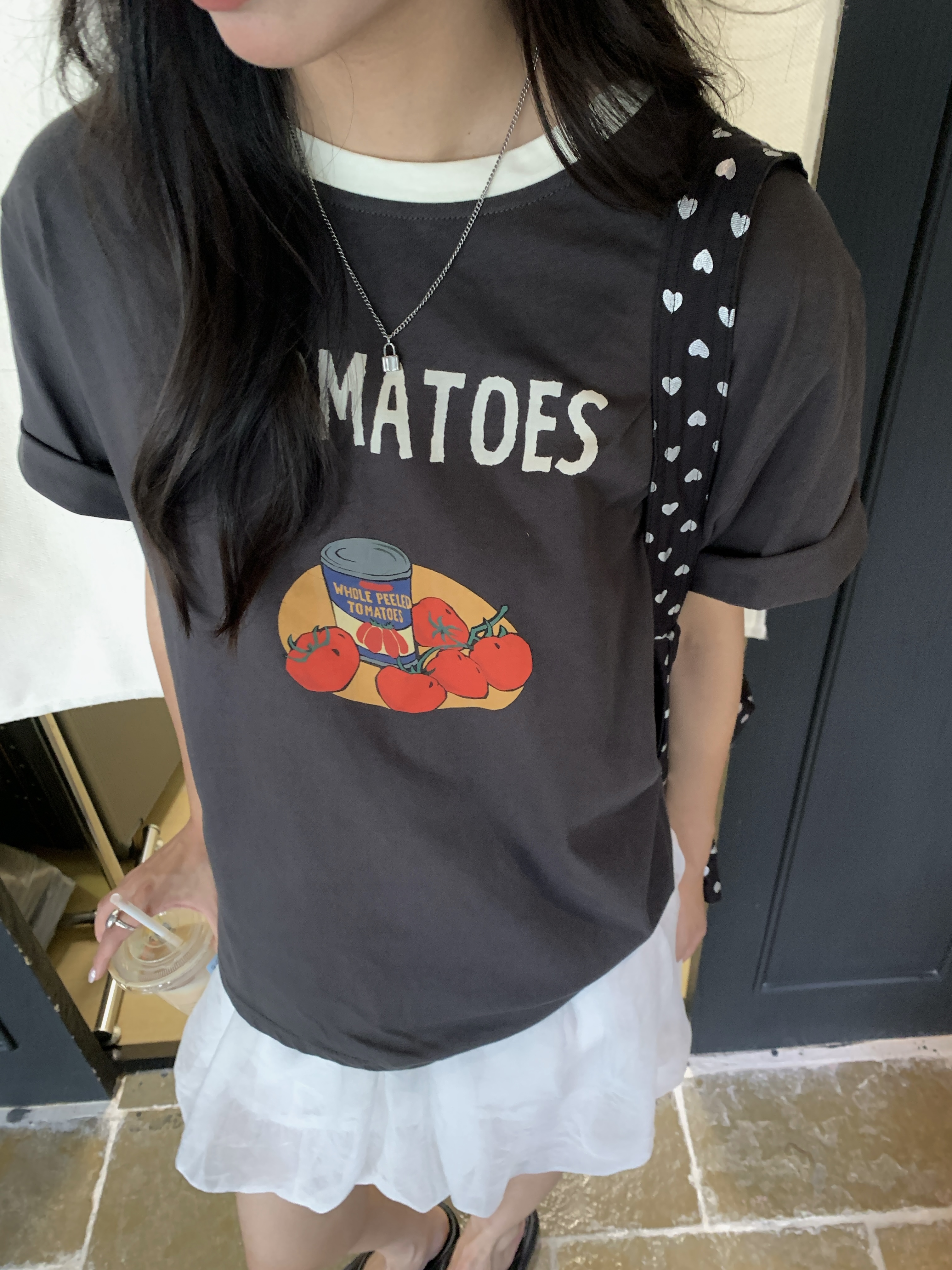 配色ルーズ半袖プリントTシャツ | 詳細画像13