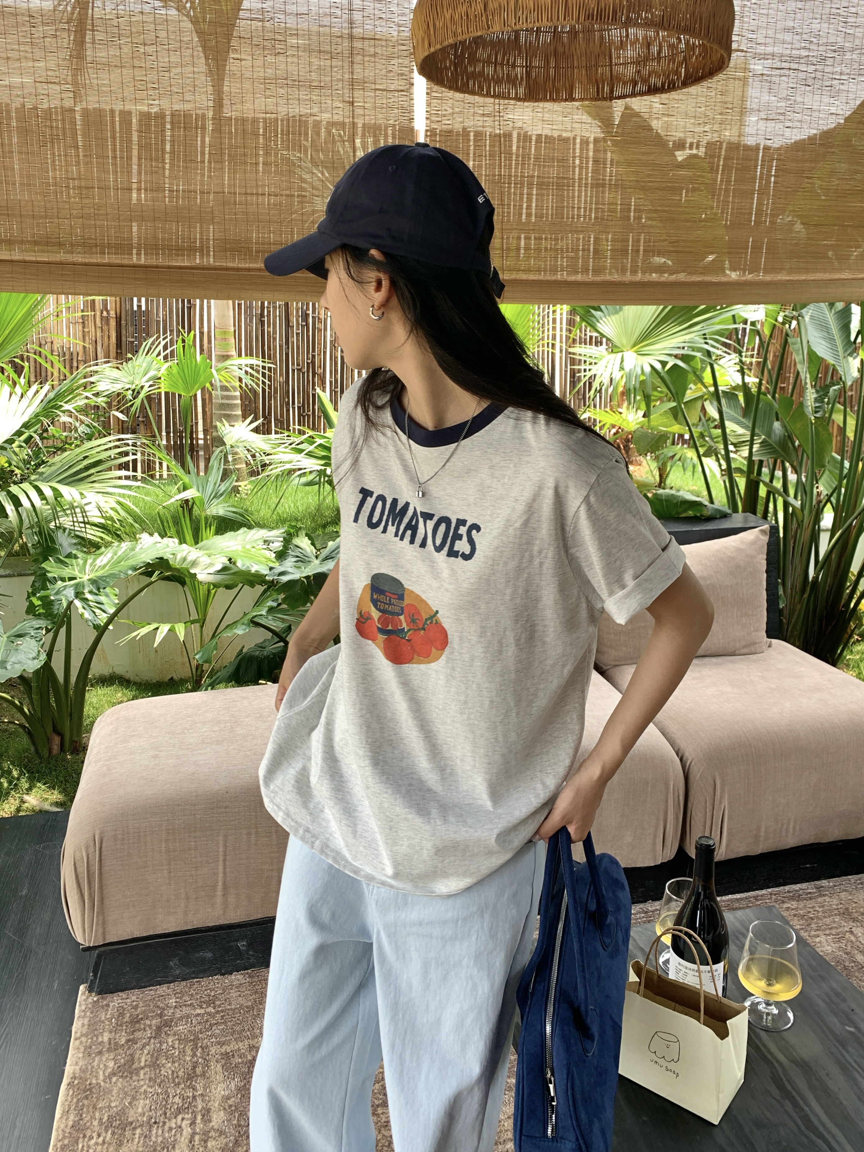 配色ルーズ半袖プリントTシャツ | 詳細画像10